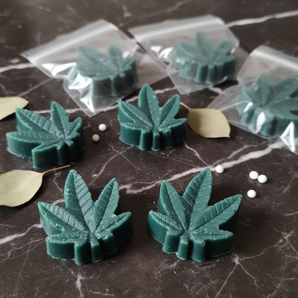 Artistic arrangement of leaf wax melts