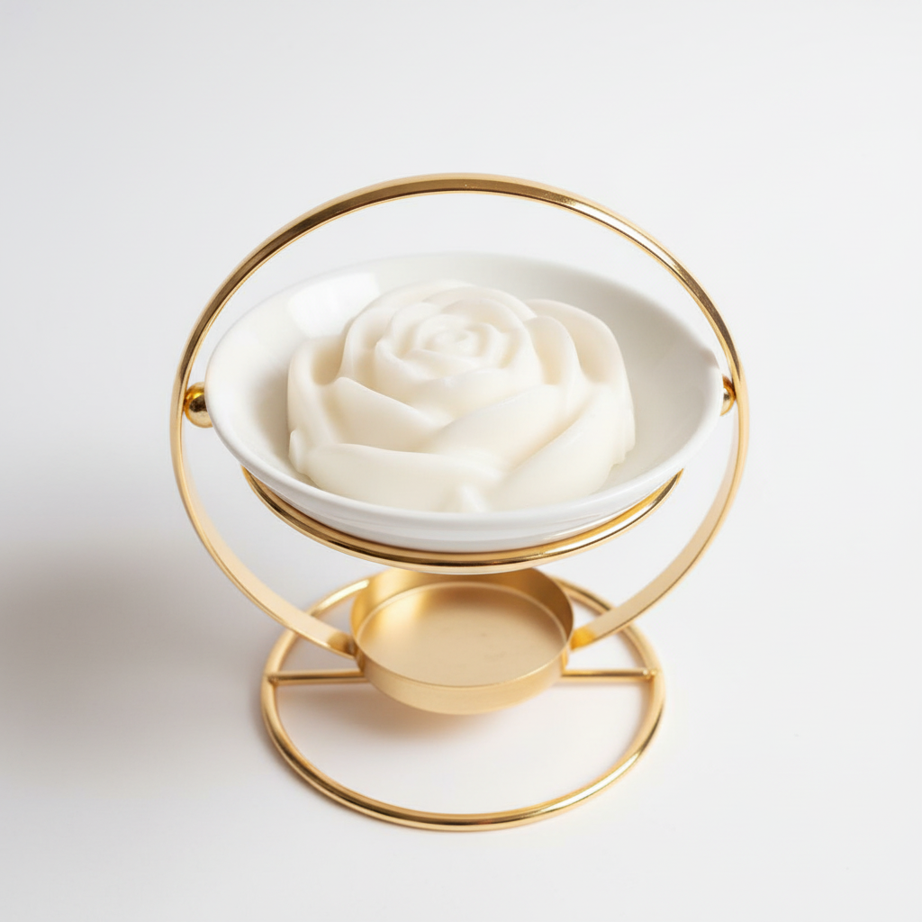 Gardenia rose wax melt on white background