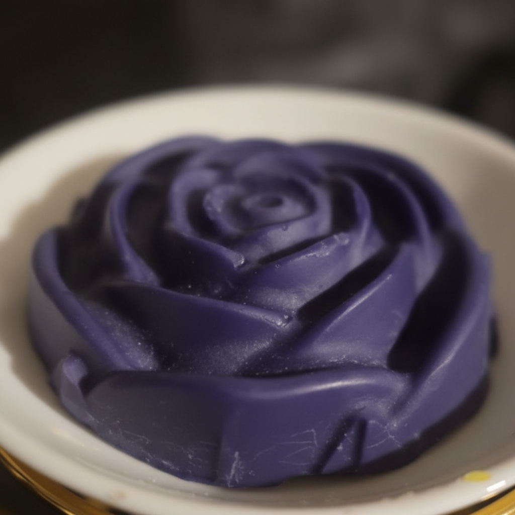 Close-up detail of lavender wax melt texture