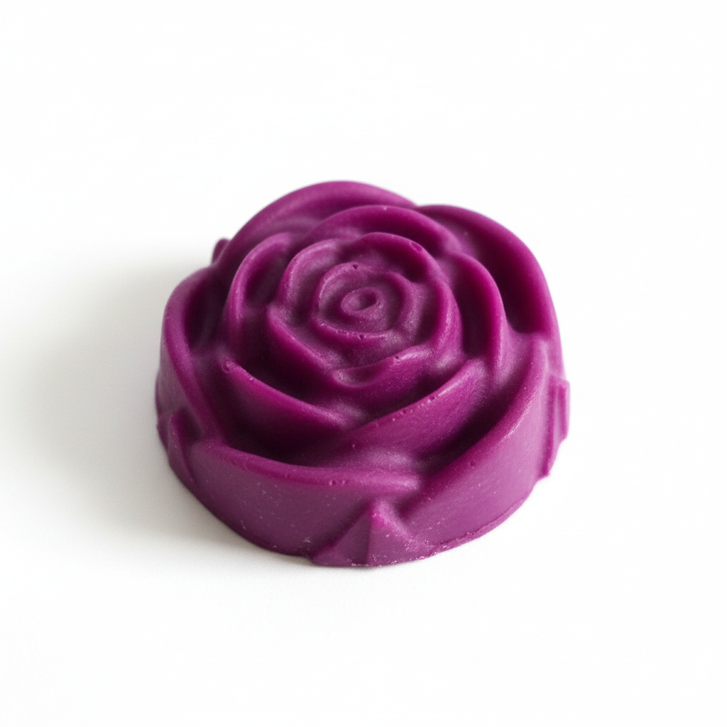 Passion fruit rose wax melt on white background