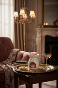 Cashmere Diva rose wax melt in elegant setting