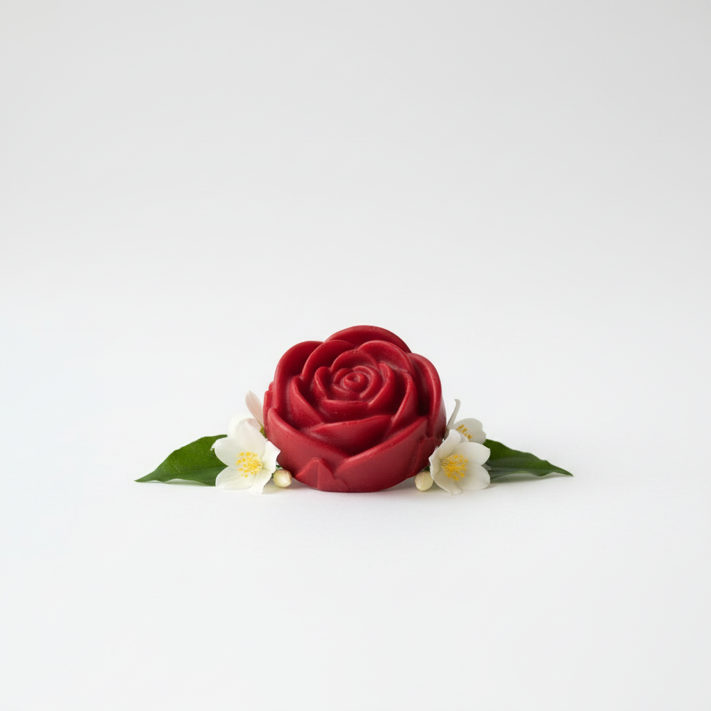 Jasmine rose wax melt on white background