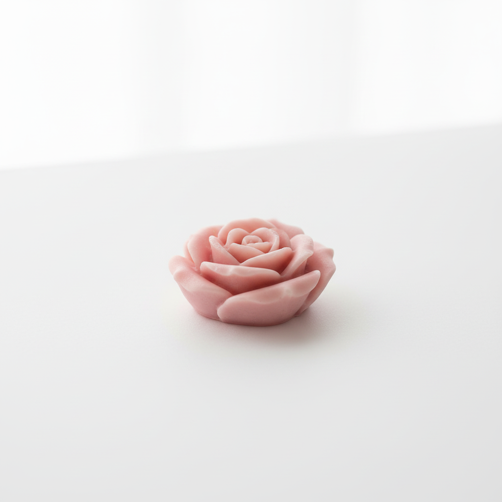Cashmere Diva rose wax melt on white background