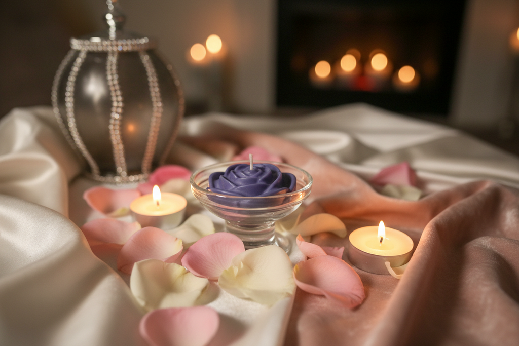 Love Spell Type rose wax melt with romantic elements