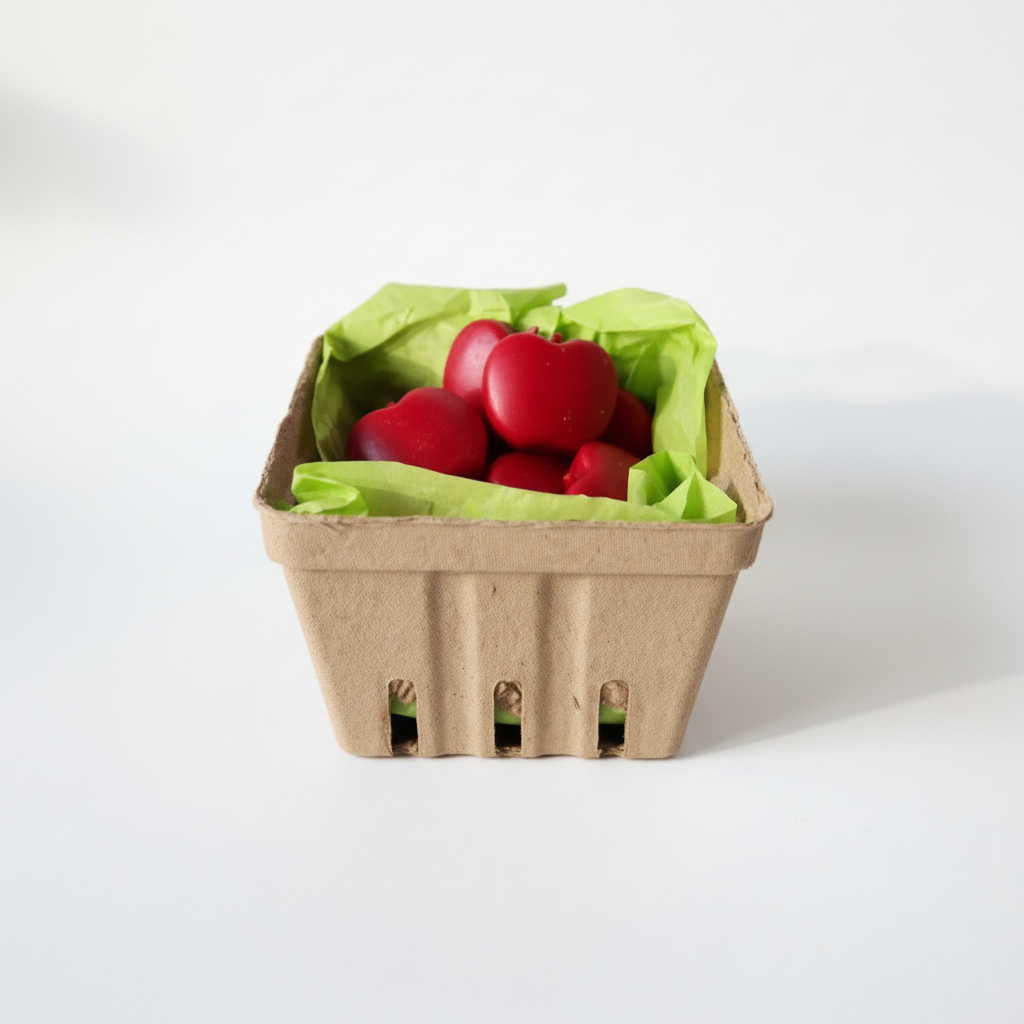 Apple wax melts in basket on white background