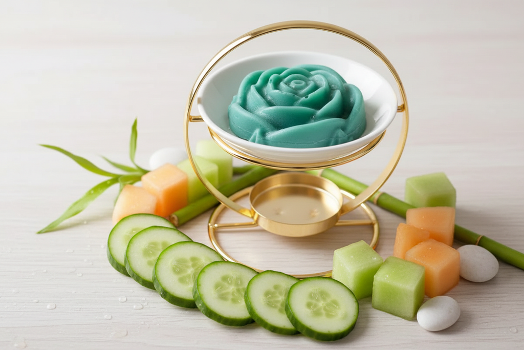 Cucumber melon wax melt with fresh ingredients