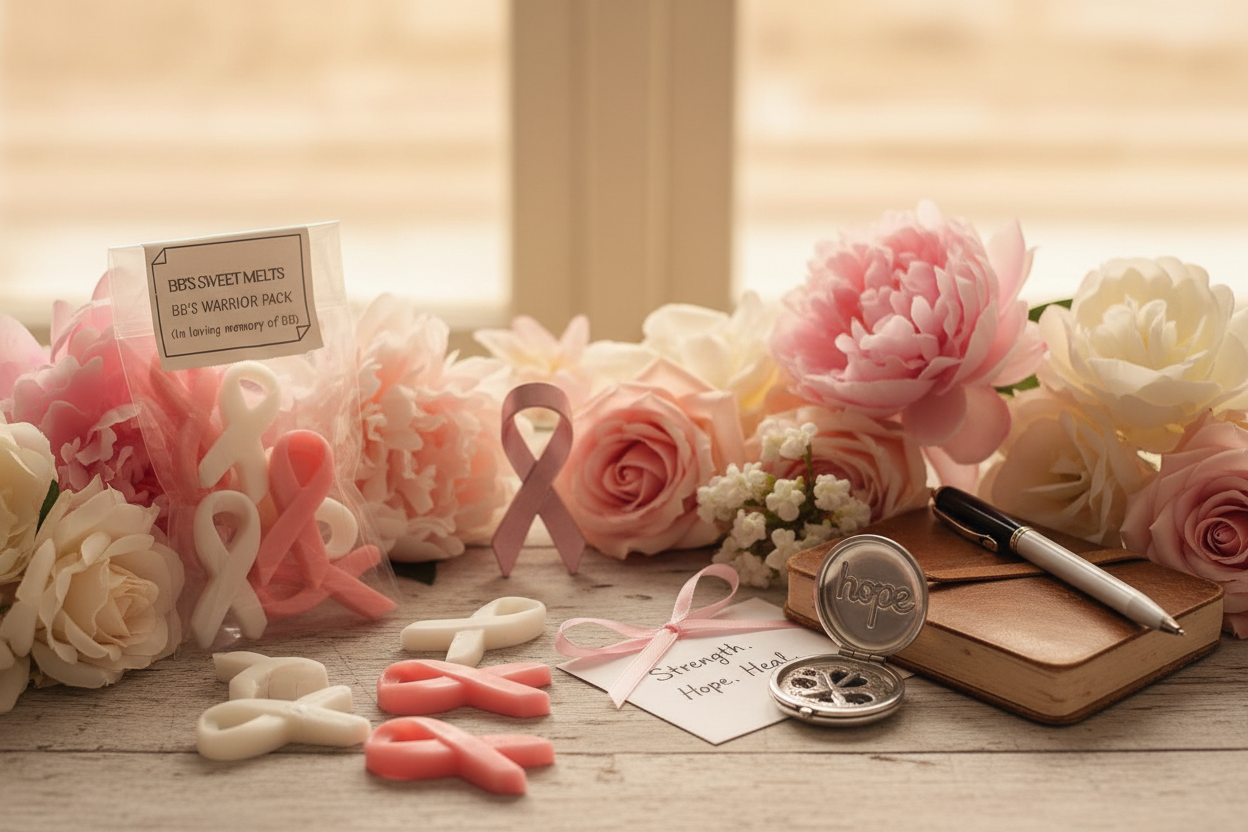 Warrior Pack with pink flowers and supportive decor